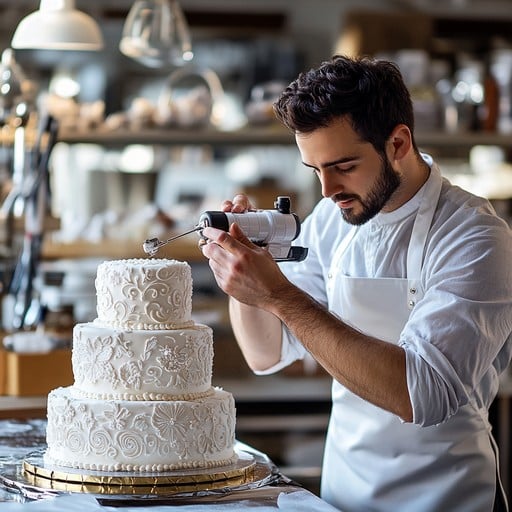 chef-decorating-cake-stockcake